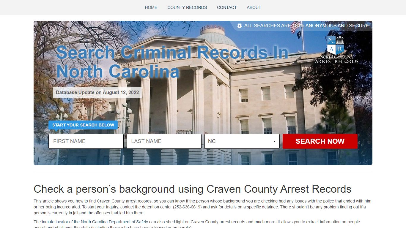 Find Craven County Arrest Records